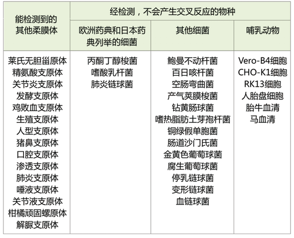 支原體物種均為陽性